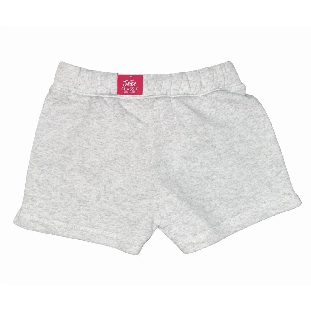 Justice Solid‎ Sweatshorts Small (7/8) Heather Gray NWT